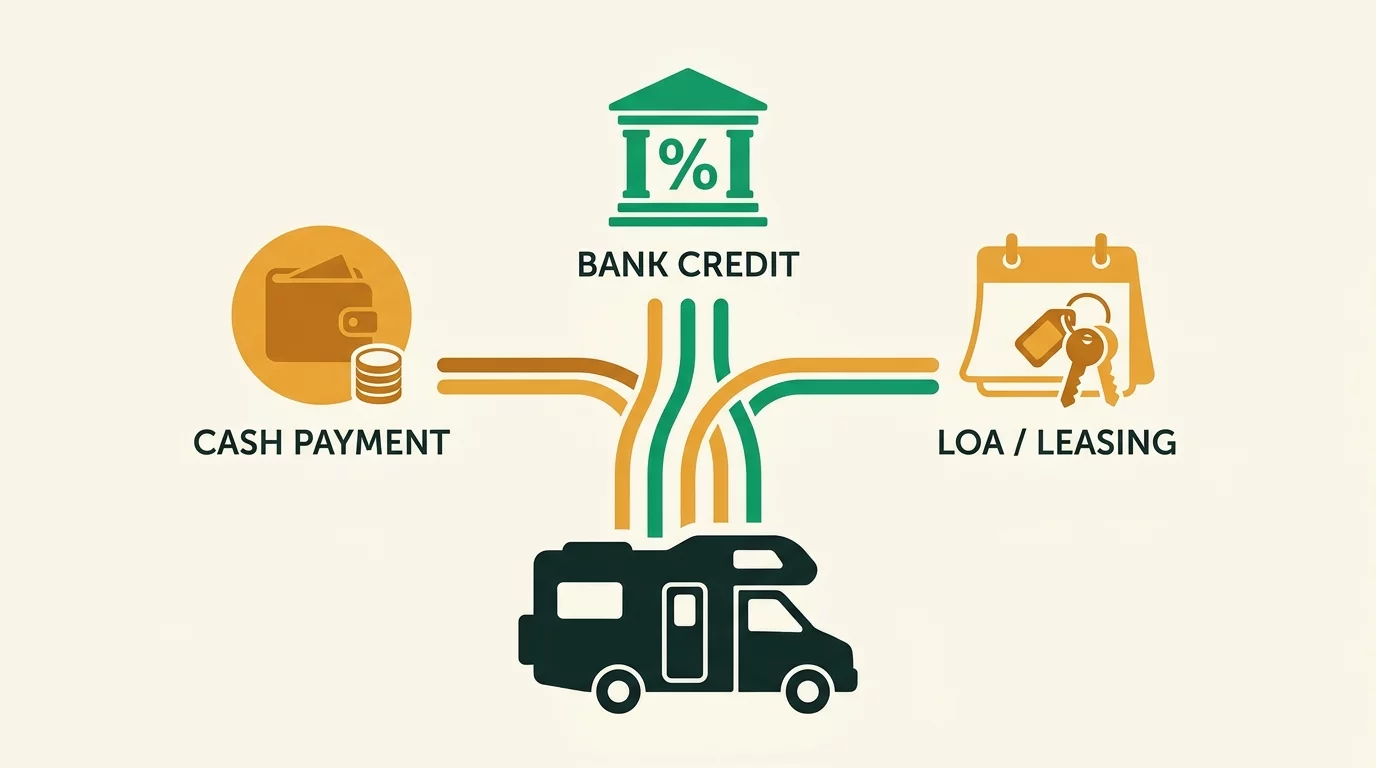 Illustration des options de financement camping-car